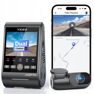 KAMERA SAMOCHODOWA VIOFO A229 PRO 2CH 4K+2K HDR GPS WIFI SONY STARVIS 2