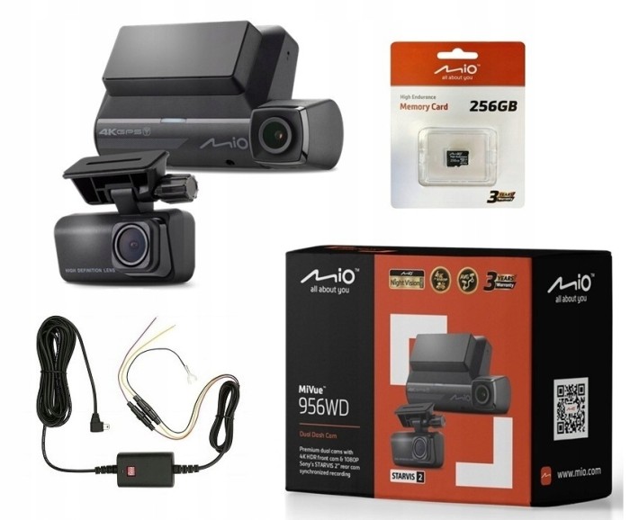 WIDEOREJESTRATOR MIO MIVUE 956WD Dual 4K HDR + 256GB HIGH + MIO SMARTBOX IV